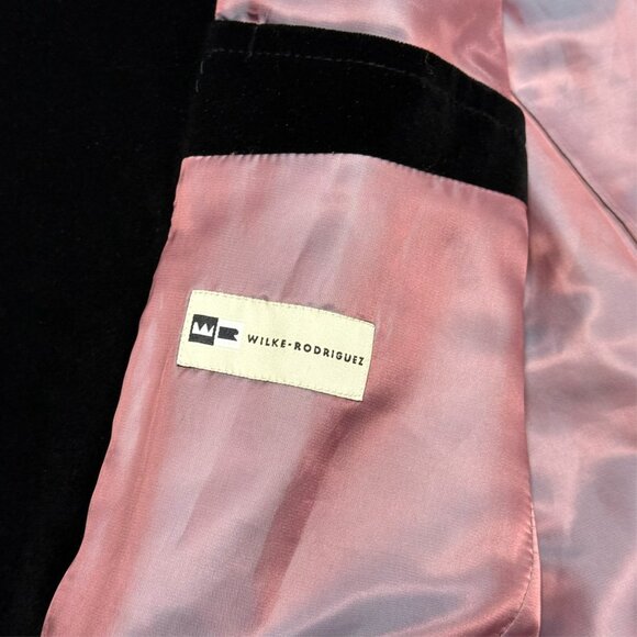 Wilke-Rodriguez Velour Blazer Velvet Sport Coat Black 100% Cotton 46L - Picture 7 of 8